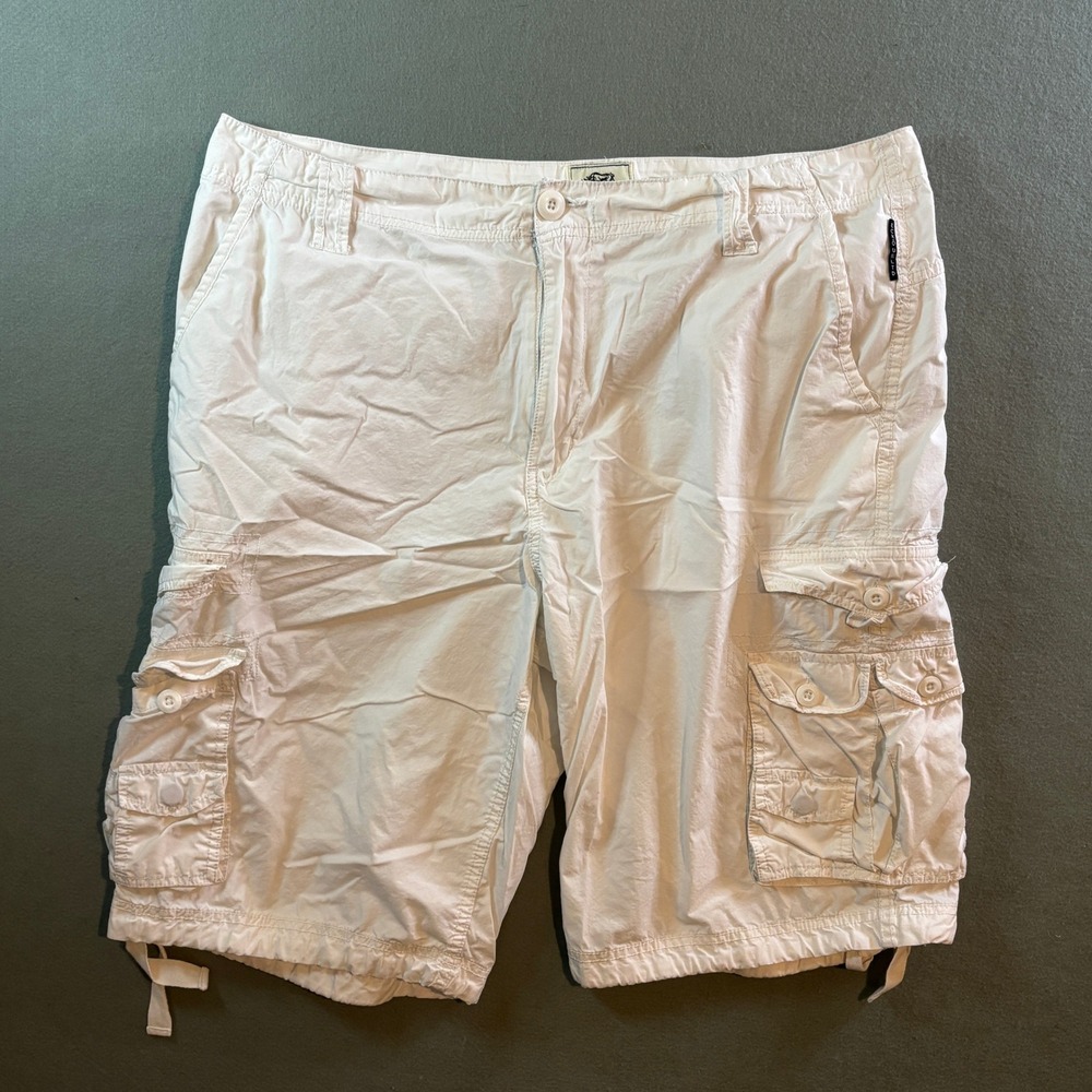 Y2K Ecko Unltd Cargo Shorts Mens 36 White Streetwear Hip Hop Baggy Skater